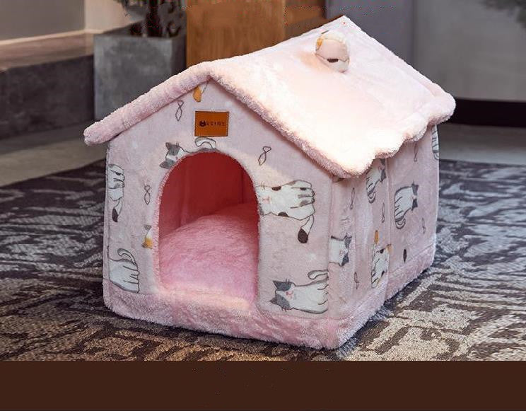 Foldable Dog House Pet Cat Bed Winter Dog Villa Sleep