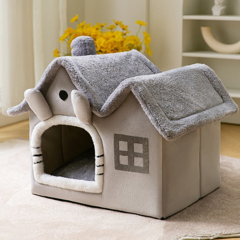 Foldable Dog House Pet Cat Bed Winter Dog Villa Sleep