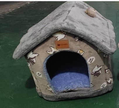 Foldable Dog House Pet Cat Bed Winter Dog Villa Sleep
