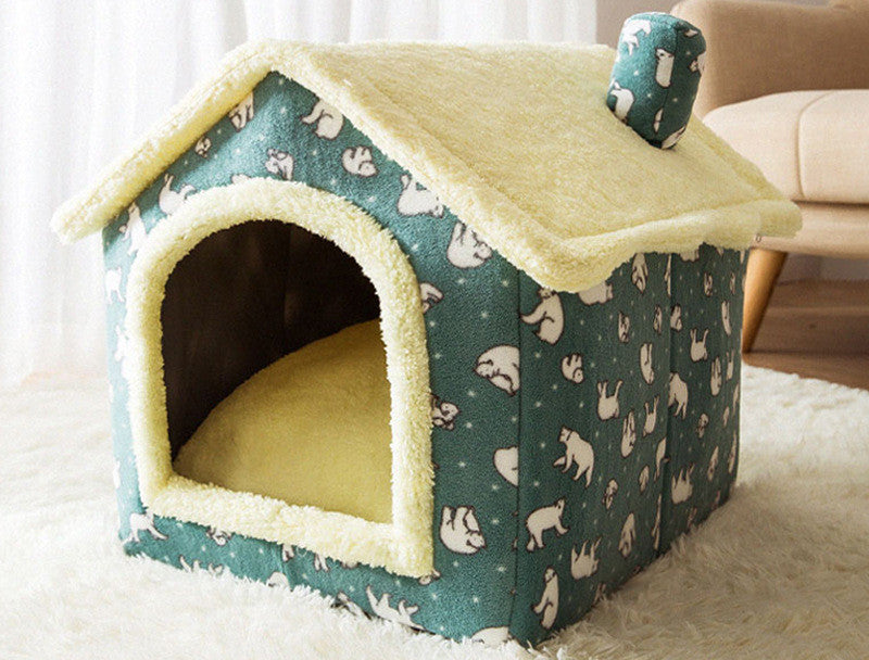 Foldable Dog House Pet Cat Bed Winter Dog Villa Sleep