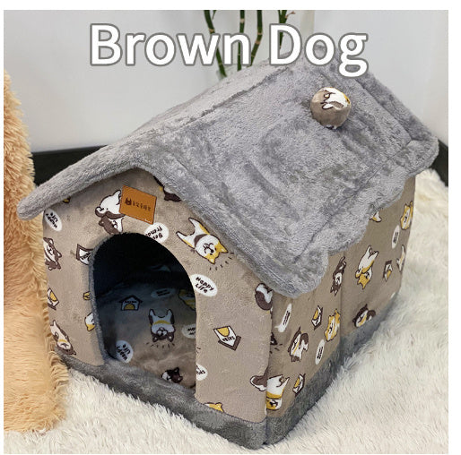 Foldable Dog House Pet Cat Bed Winter Dog Villa Sleep