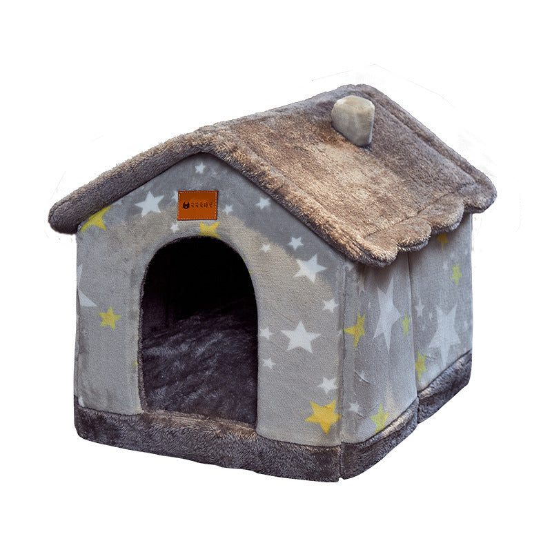 Foldable Dog House Pet Cat Bed Winter Dog Villa Sleep
