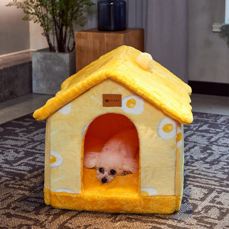 Foldable Dog House Pet Cat Bed Winter Dog Villa Sleep
