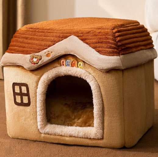 Foldable Dog House Pet Cat Bed Winter Dog Villa Sleep